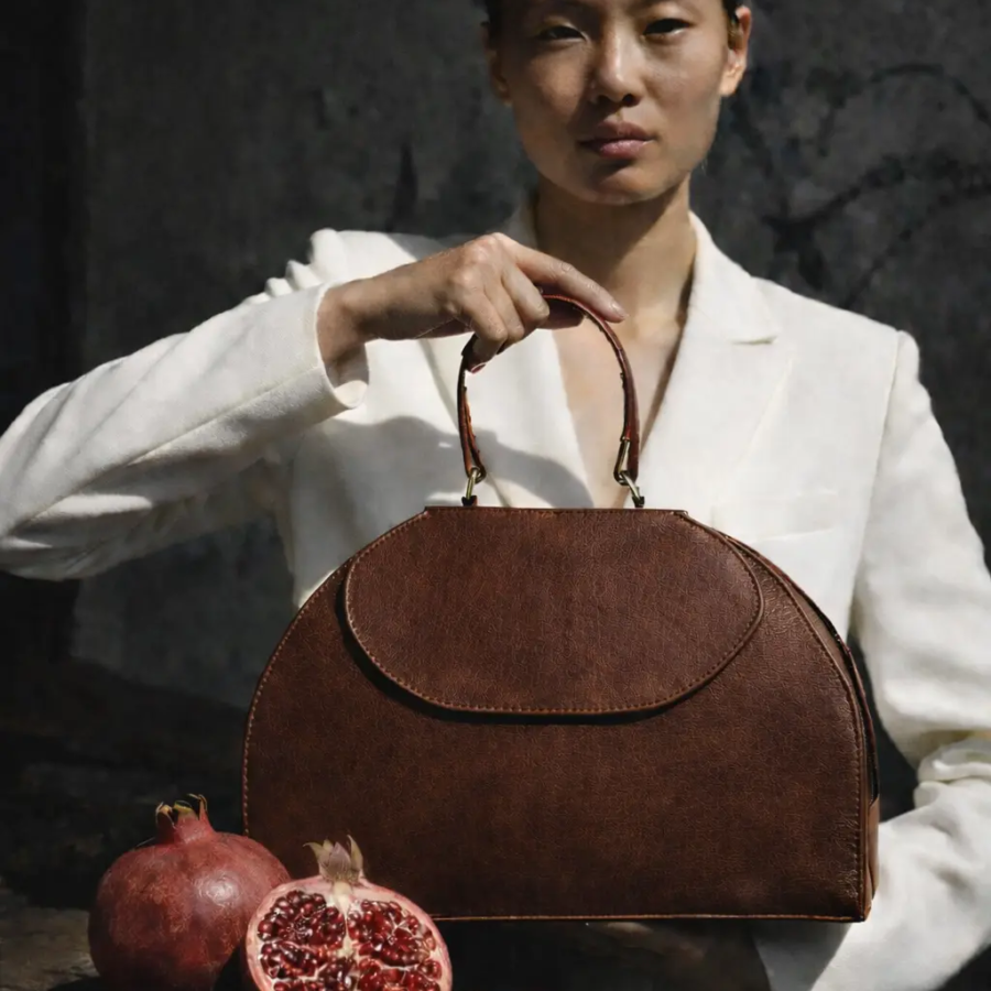 sac à main en cuir chocolat