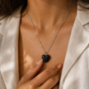 Collier Coeur Ebène